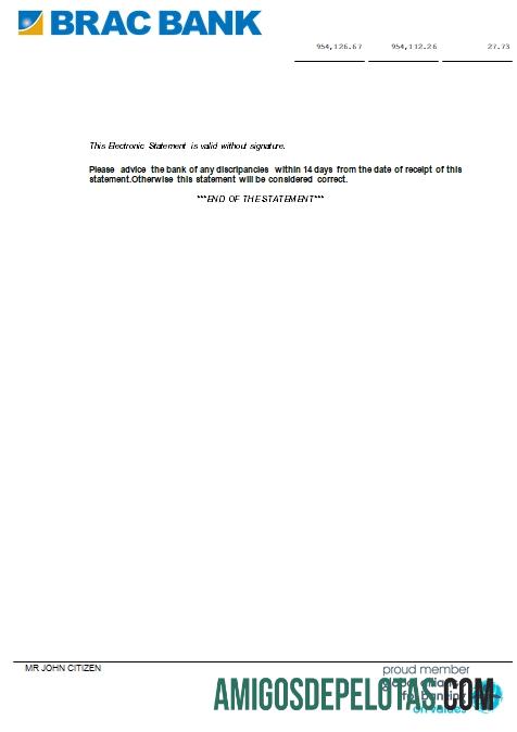 Bangladesh BRAC Bank St 7 Page amostra