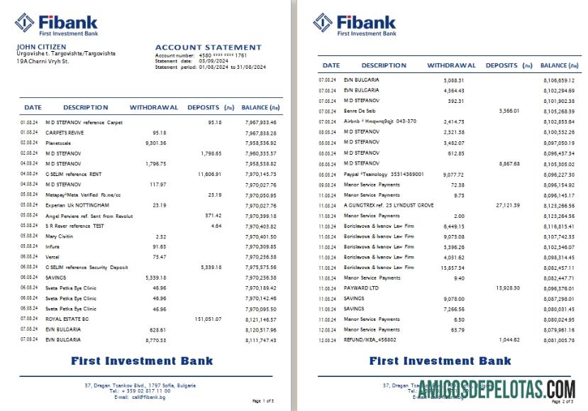 Bulgária Fibank (First Investment Bank) Bank St 1 2 modelo