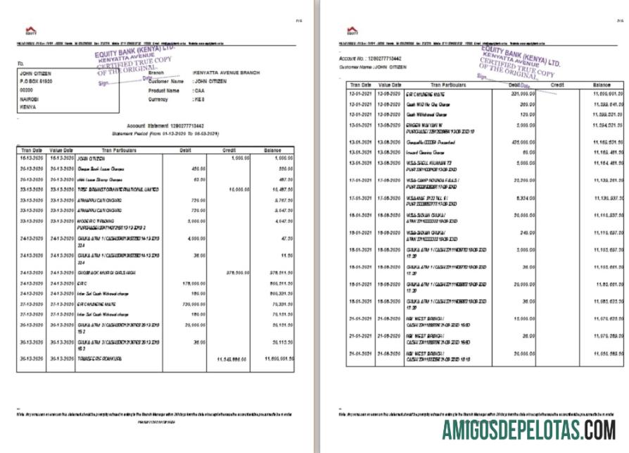 Kenya Equity Bank Account St 5 Pages amostra