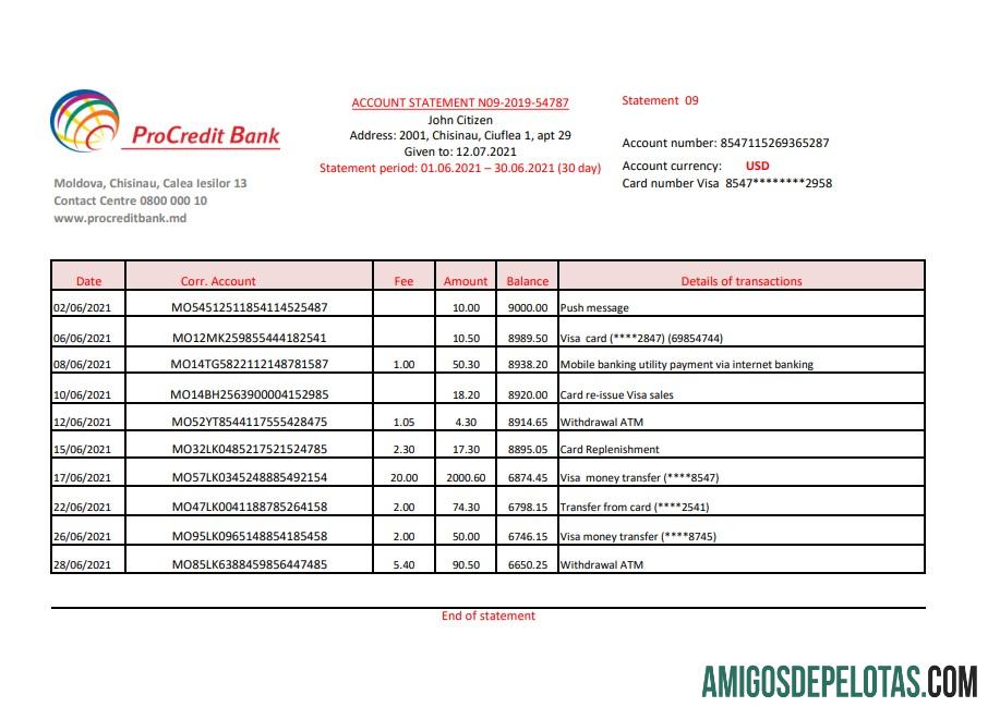 Moldova Procredit Excel Pdf modelo
