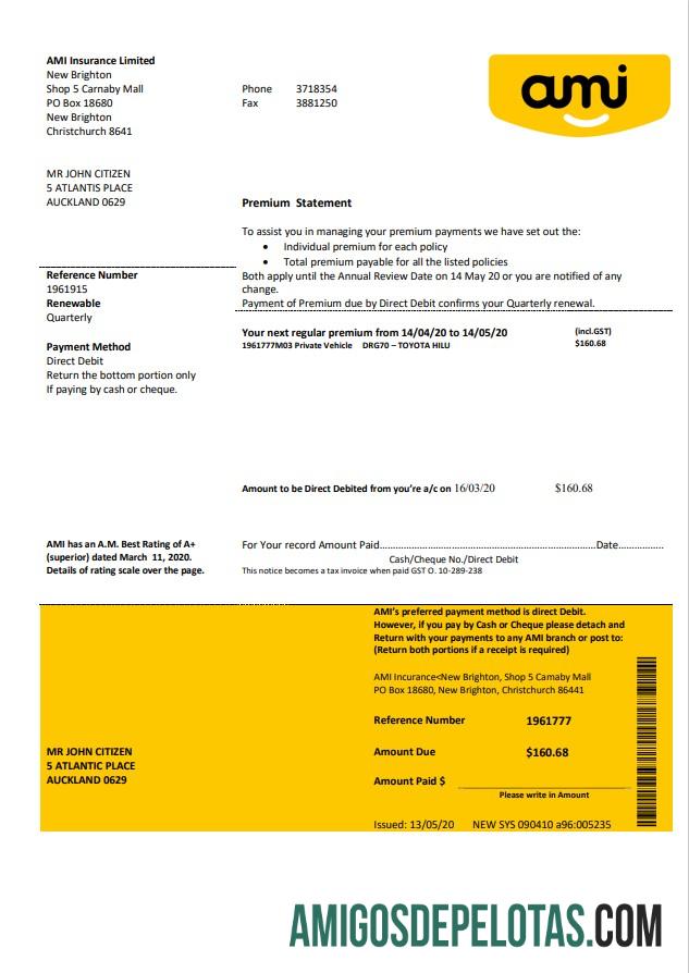 New Zealand Ami Insurance Limited modelo