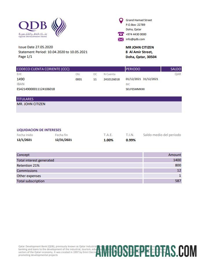 Qatar Development Bank Excel Pdf modelo