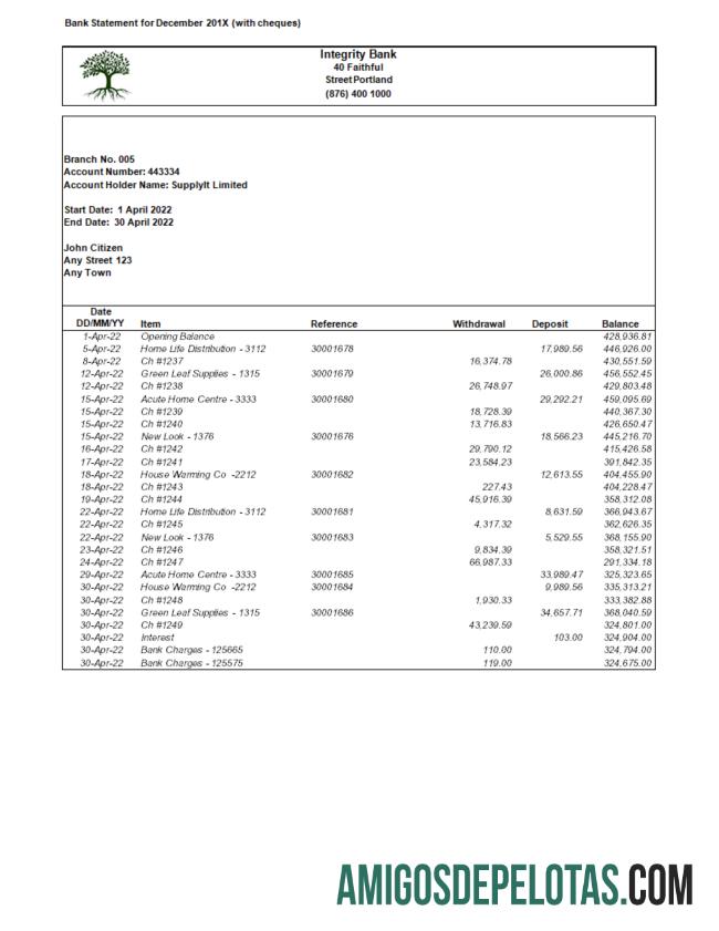 Extrato do Banco de Integridade dos EUA para download, modelo Word e PDF.1