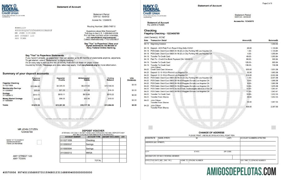 USA Navy Federal 9p modelo