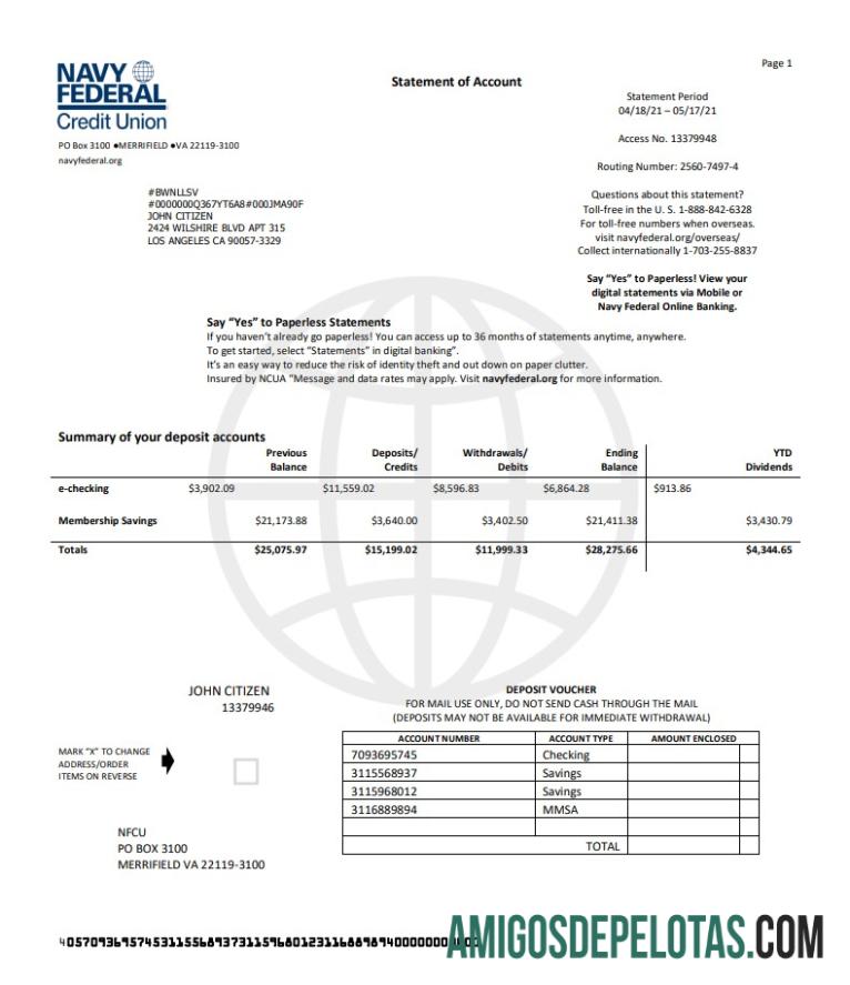 USA Navy Federal Credit Union modelo