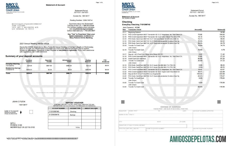USA Navy Federal Union Word 5 Pages amostra
