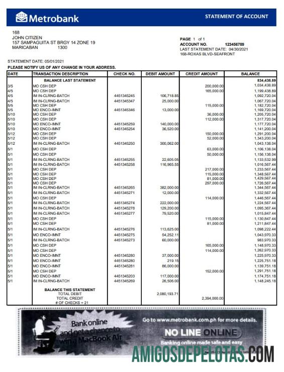 Modelo Metrobank Excel do Reino Unido