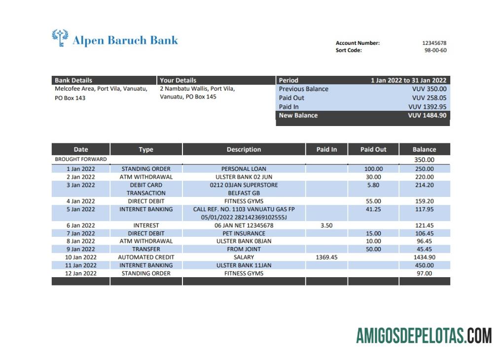 Modelo de declaração Vautula Alple Barchan