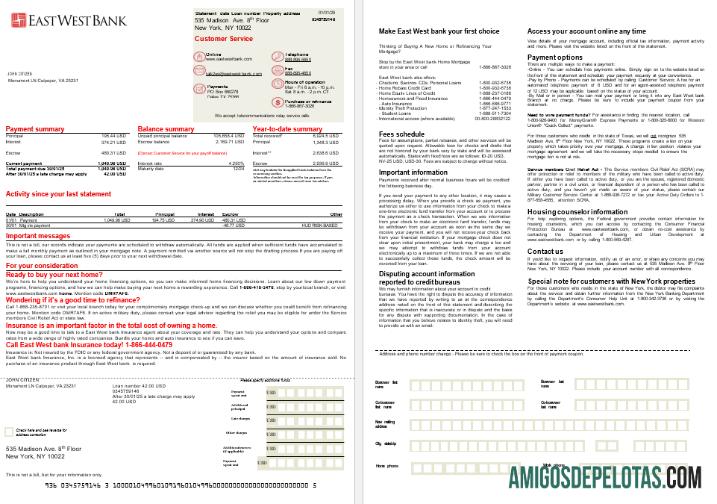 Declaração de hipoteca da Cisjordânia Leste dos EUA em formatos Word e PDF, 2 modelo