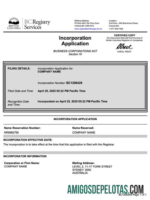 Modelo realista de aplicativo de incorporação da Colúmbia Britânica em Word e PDF