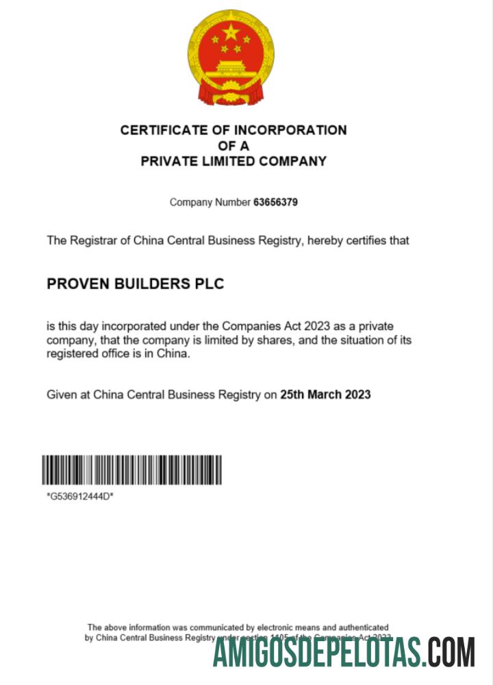 Certificado de registro da China para download, modelo Word e PDF