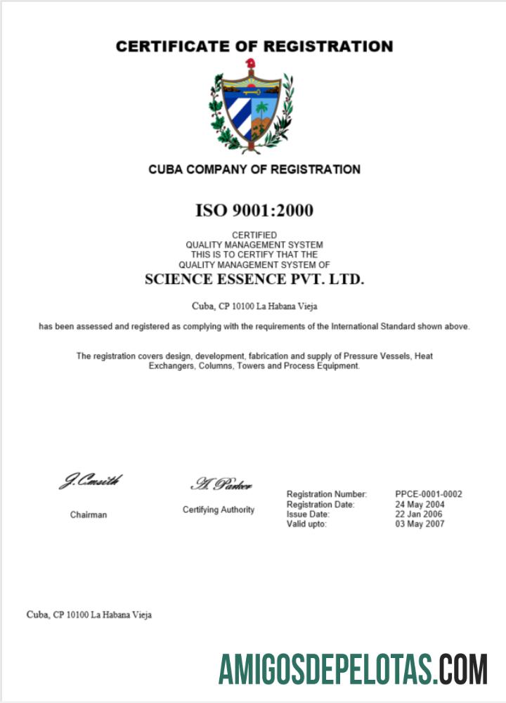 Certificado de Registro de Cuba modelo Word e PDF para download