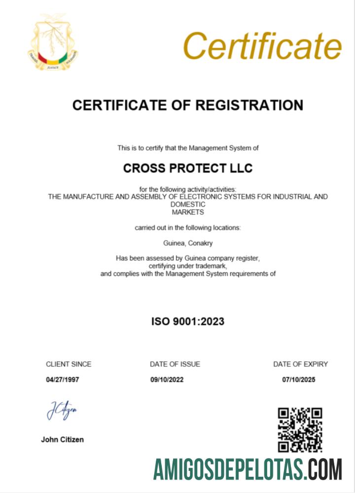 Certificado de registro da Guiné para impressão, modelo Word e PDF