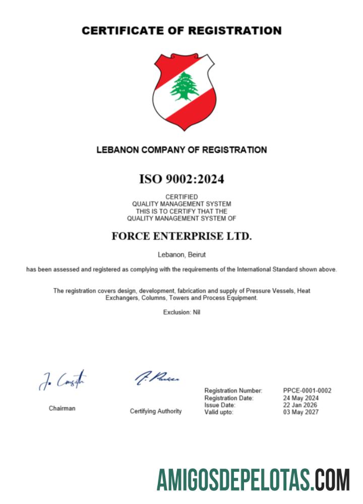 Certificado de Registro de Empresa do Líbano em branco modelo Word e PDF