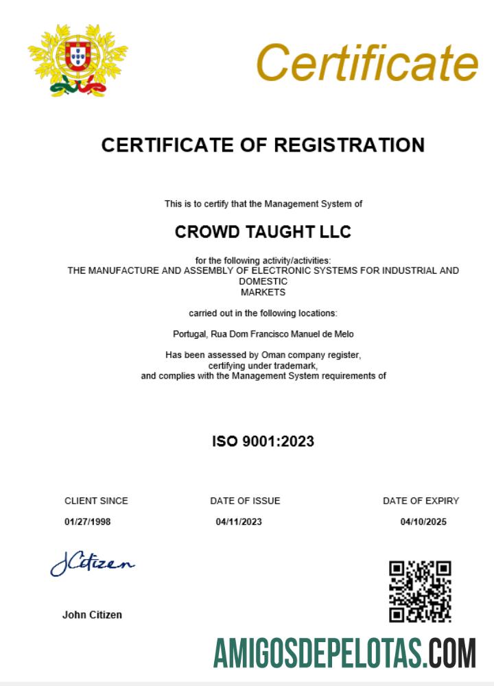 Certificado de Registro Comercial em branco em Portugal modelo Word e PDF