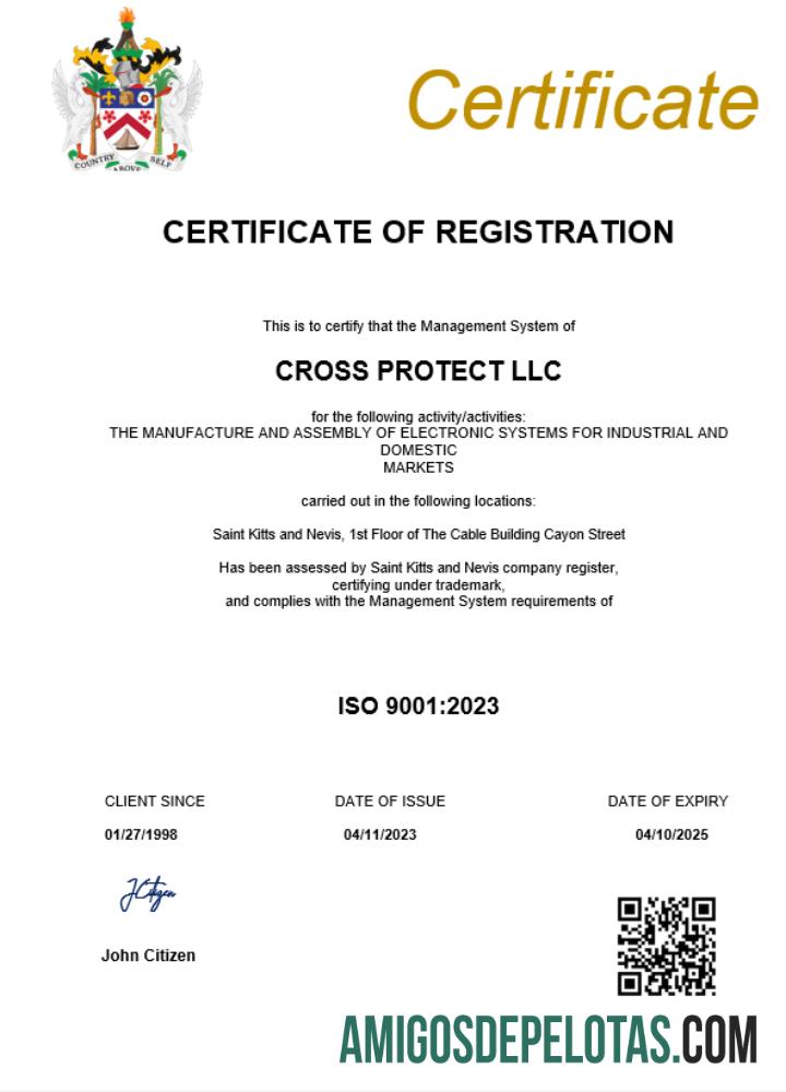 Certificado de registro comercial em branco de São Cristóvão e Nevis modelo Word e PDF