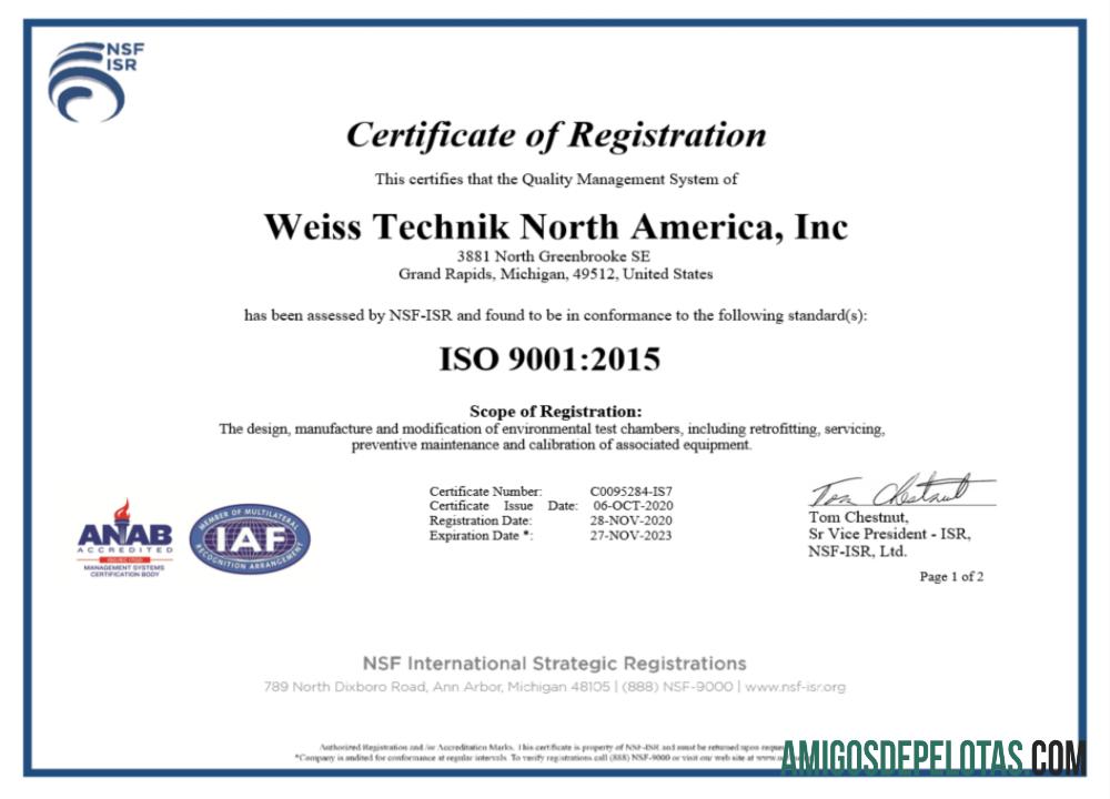 Certificado de registro ISO dos EUA para download, modelo Word e PDF