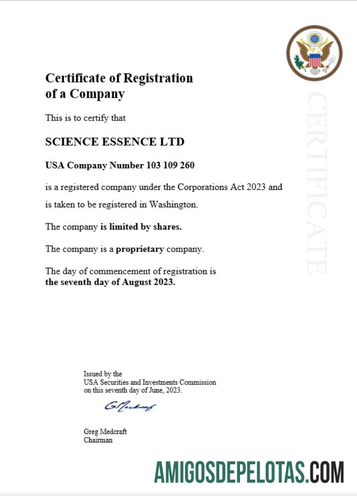 Certificado de registro comercial dos EUA para download, modelo Word e PDF