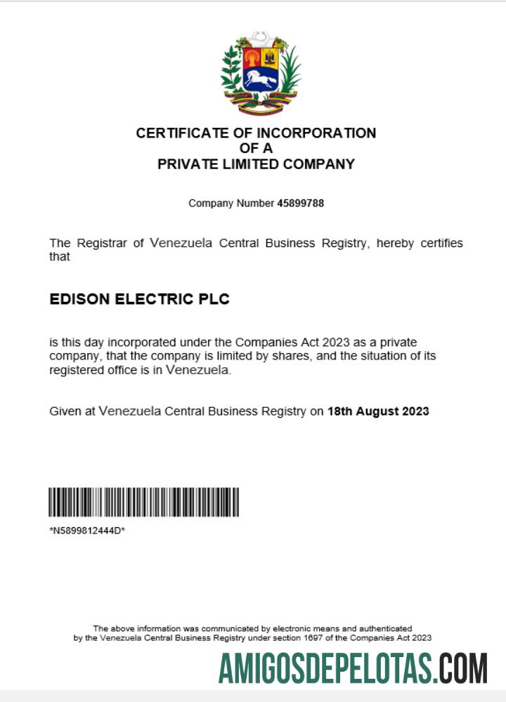 Certificado de registro comercial da Venezuela para download, modelo Word e PDF