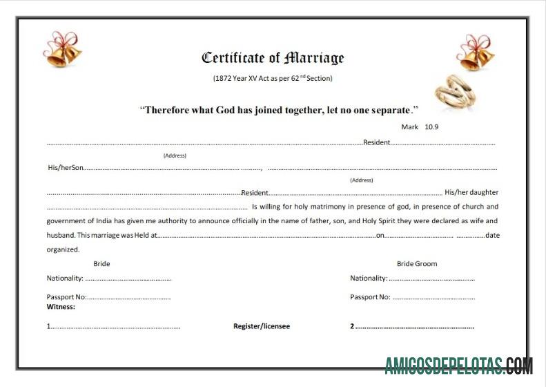 Certidão de casamento do registro baixar para verificação