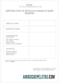 Cópia autenticada dos detalhes do registro de mudança de nome modelo