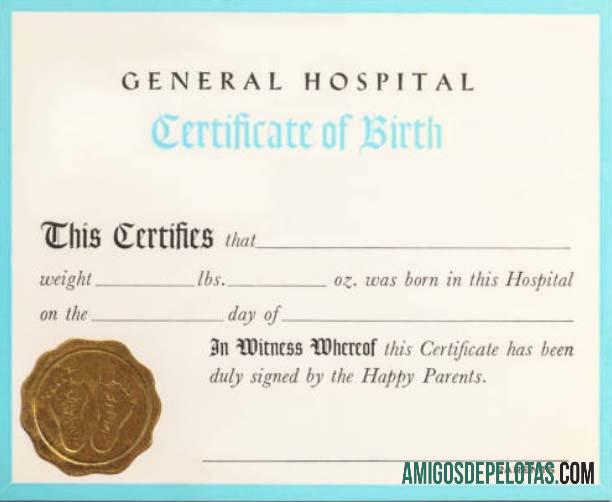 Certidão de Nascimento do Hospital Geral baixar para verificação