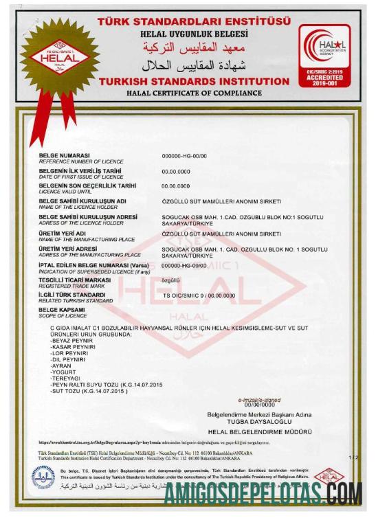 Certificado de Instituição de Padrões Turca baixar para verificação