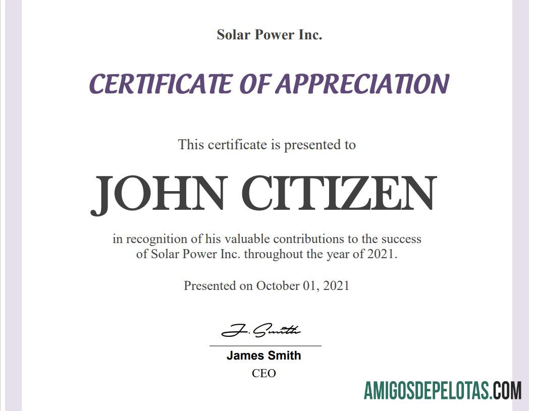 Certificado de Apreciação de Funcionário dos EUA baixar para verificação