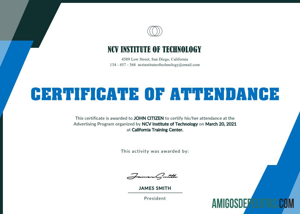 Certificado de Evento do Instituto de Tecnologia NCV dos EUA baixar para verificação