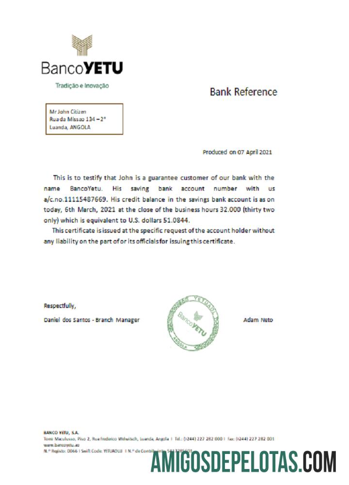 Referência Bancoyetu Angola exemplo