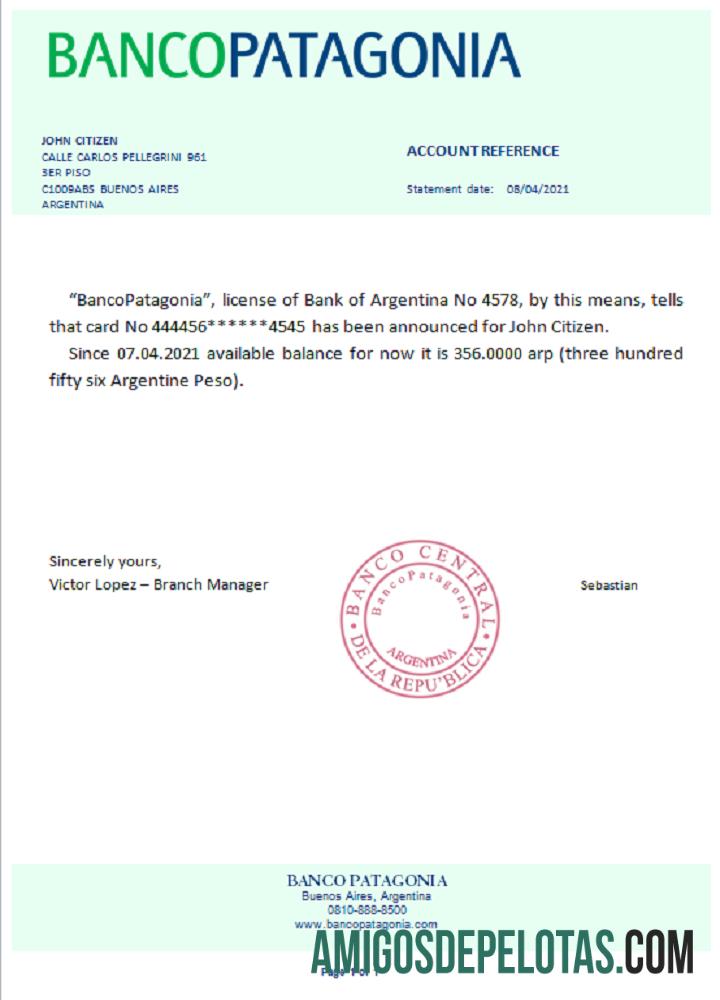 Referência Argentina Bancopatagonia exemplo real