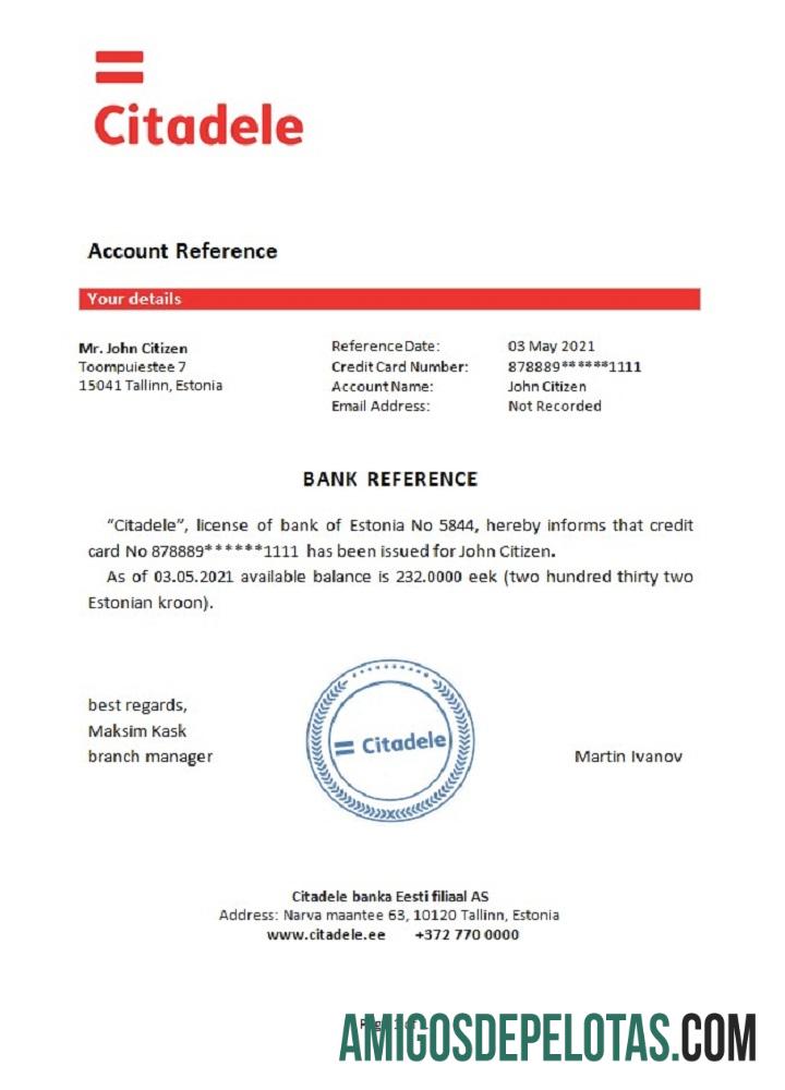 Referência da Cidadela da Estônia amostra