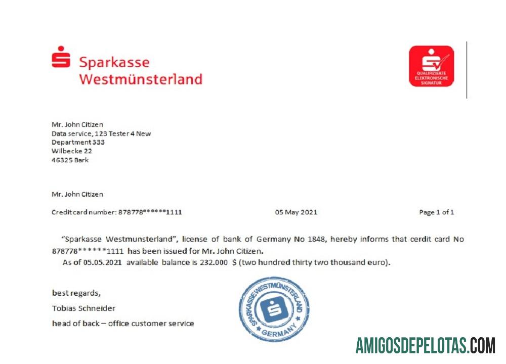 Referência Sparkasse da Alemanha modelo