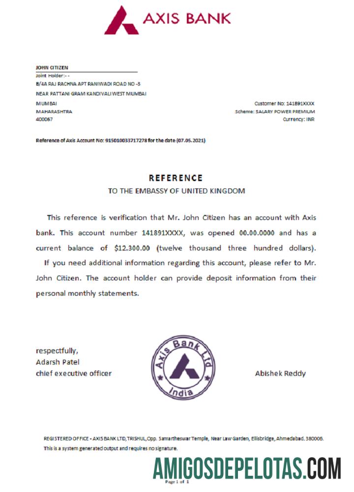 Referência do Eixo da Índia amostra