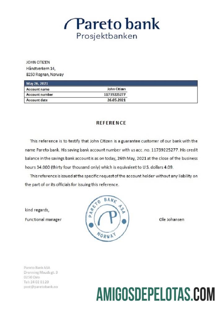 Referência de Pareto da Noruega exemplo