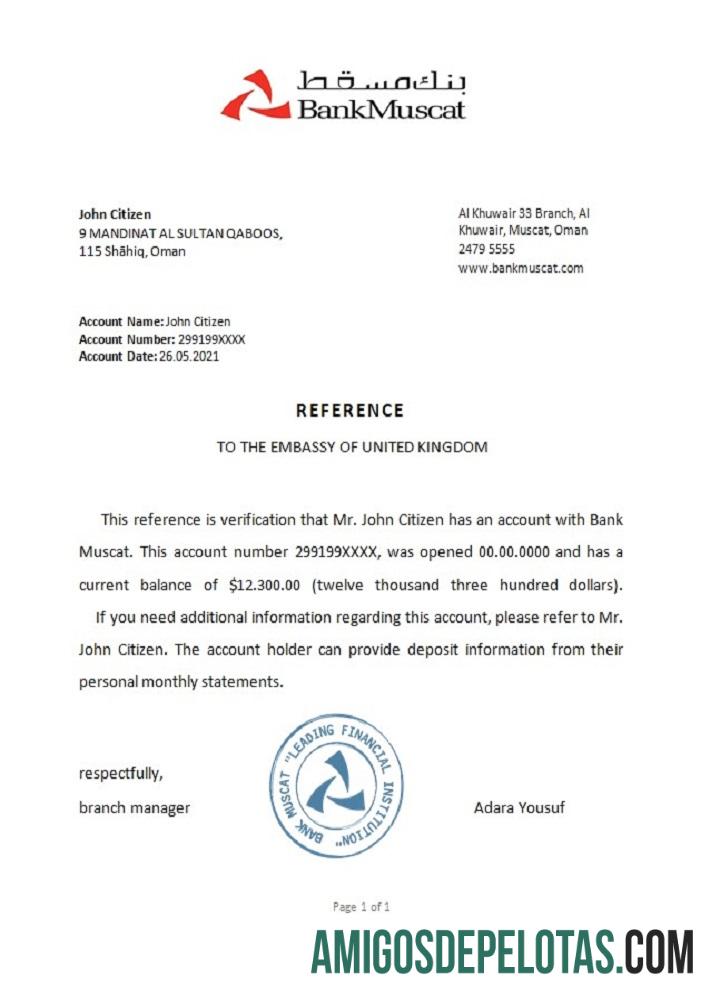 Referência de Omã Mascate amostra