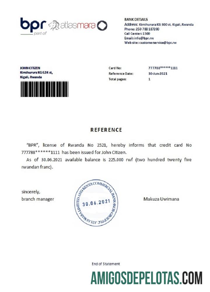 Referência BPR de Ruanda exemplo real