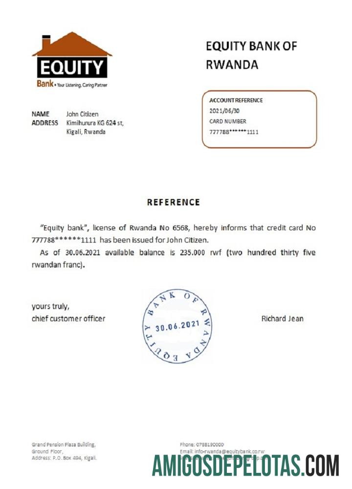 Referência de ações de Ruanda amostra