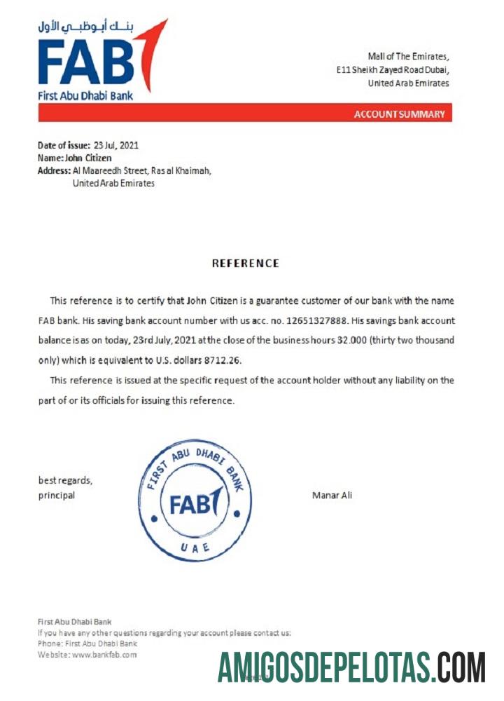 Referência FAB dos Emirados Árabes Unidos modelo