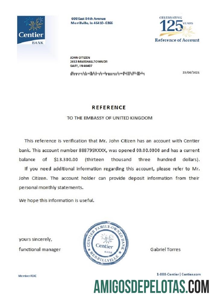 Referência do Centro dos EUA exemplo