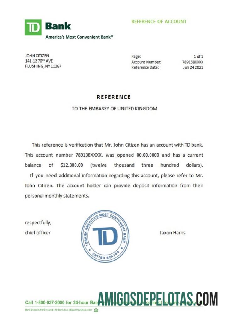 Referência TD dos EUA baixar para verificação