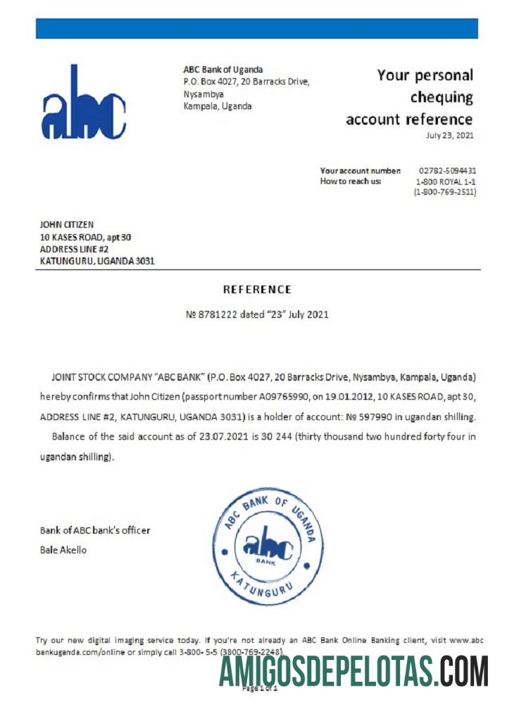 Referência ABC de Uganda exemplo real